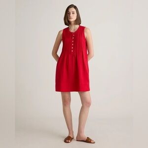 Quince 100% Organic Cotton Gauze Sleeveless Swing Dress Medium